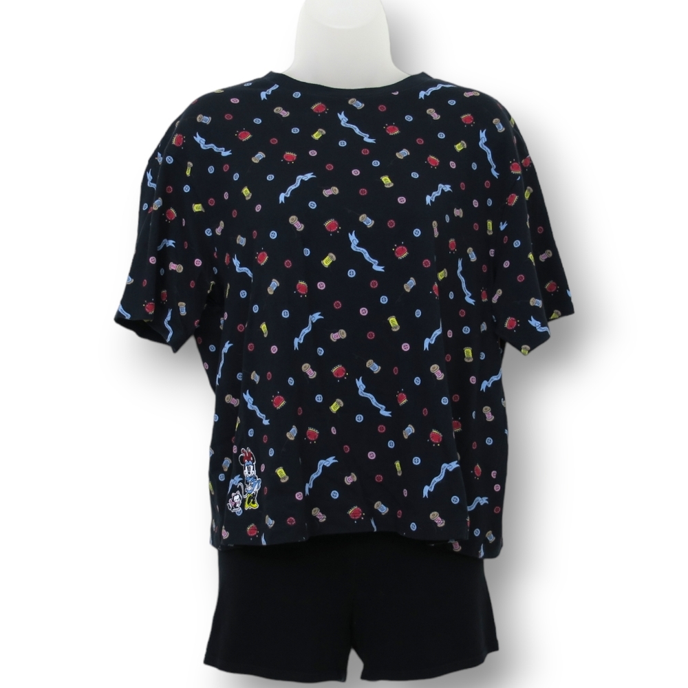 UNIQLO | DISNEY Tee Shirt Olympia Le-Tan Minnie Mouse Black Print Boxy Medium